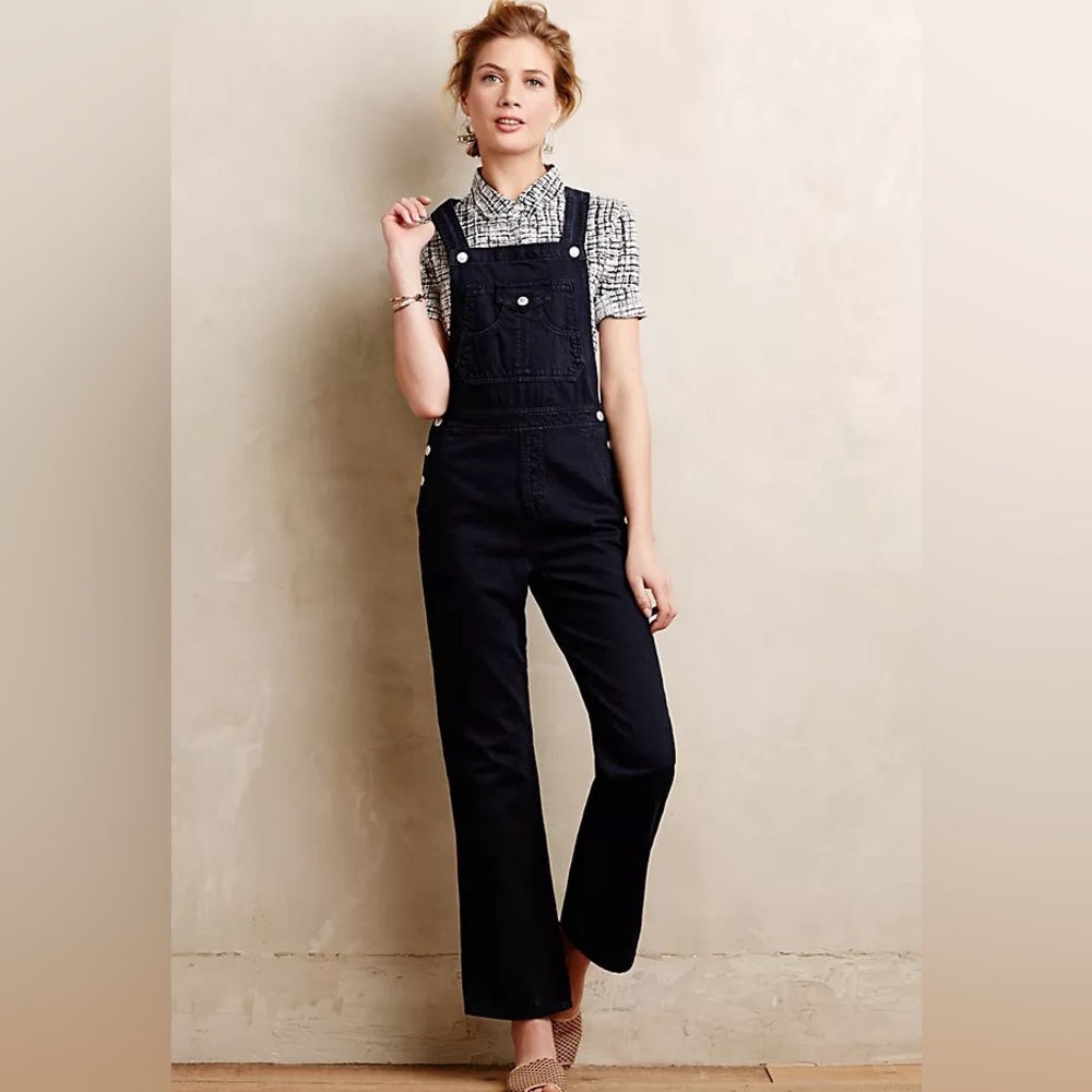 Ag Adriano Goldschmied collaboration with Alexa Chung Navy Denim Overalls